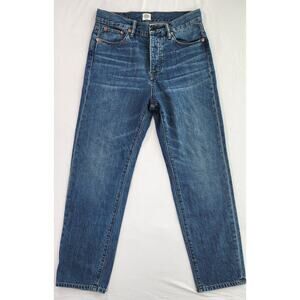 Cone Denim Jeans Womens 28x26 Blue High Rise Straight Leg Y2K Button Fly Casual